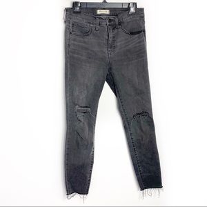 Madewell 9” High Rise Skinny Jeans in Black Sea